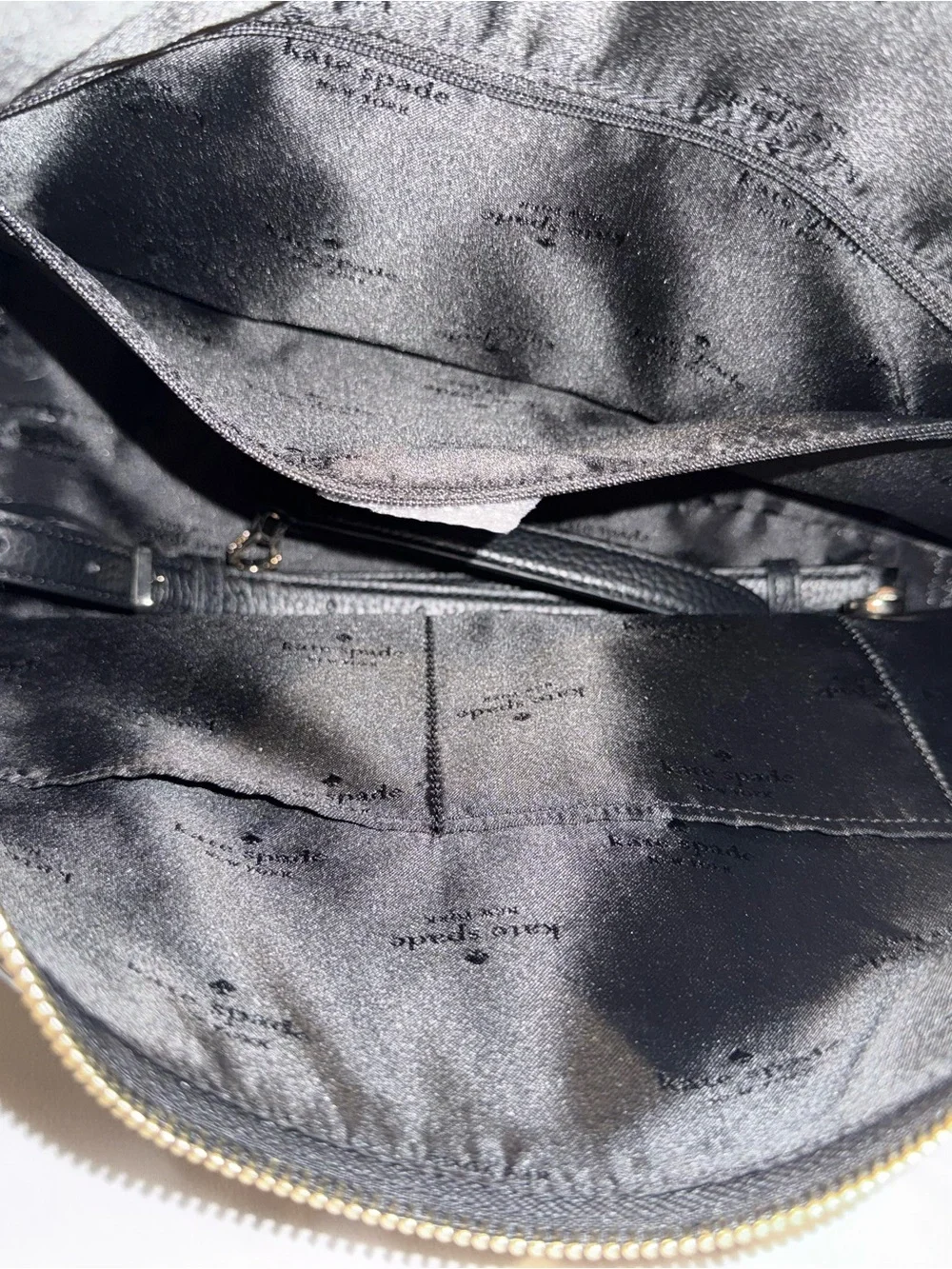 kate spade Black Pebbled Leather Shoulder Hobo with Gold Hardware